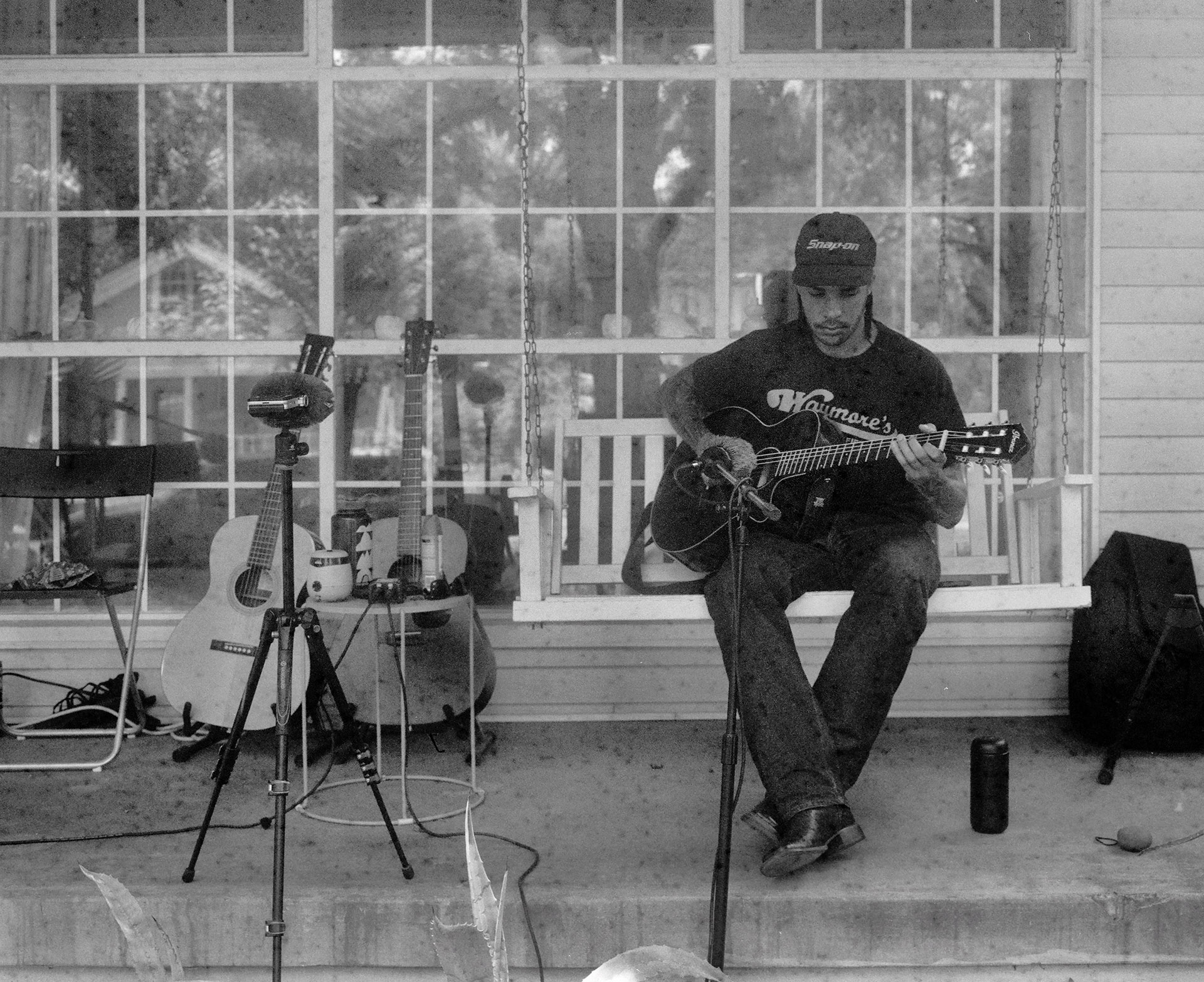 Rahim Fortune on the porch